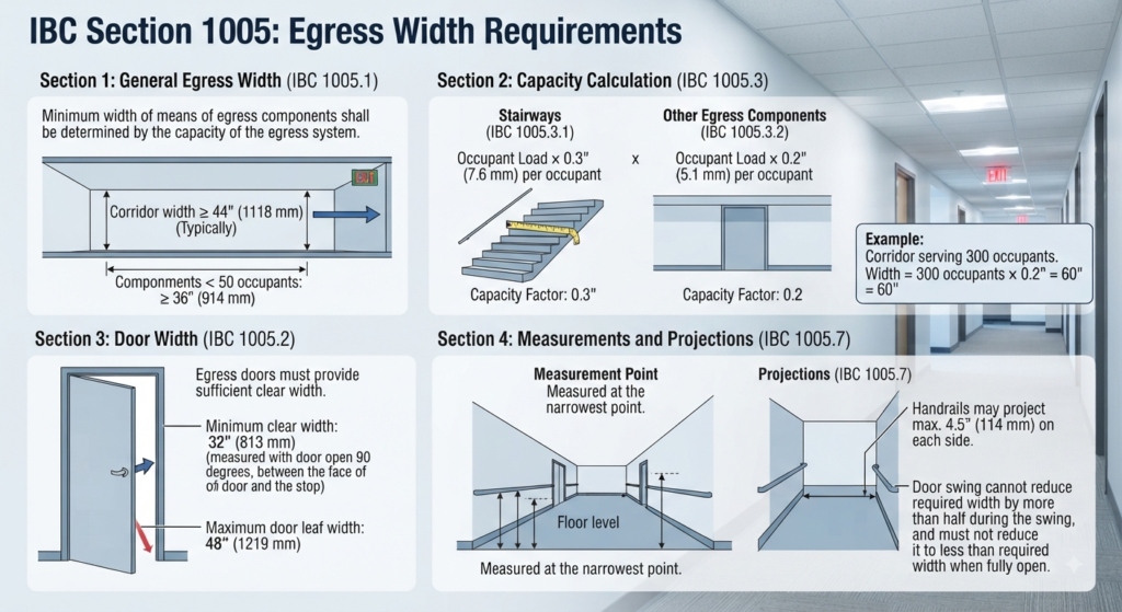 IBC Egress Width Requirements