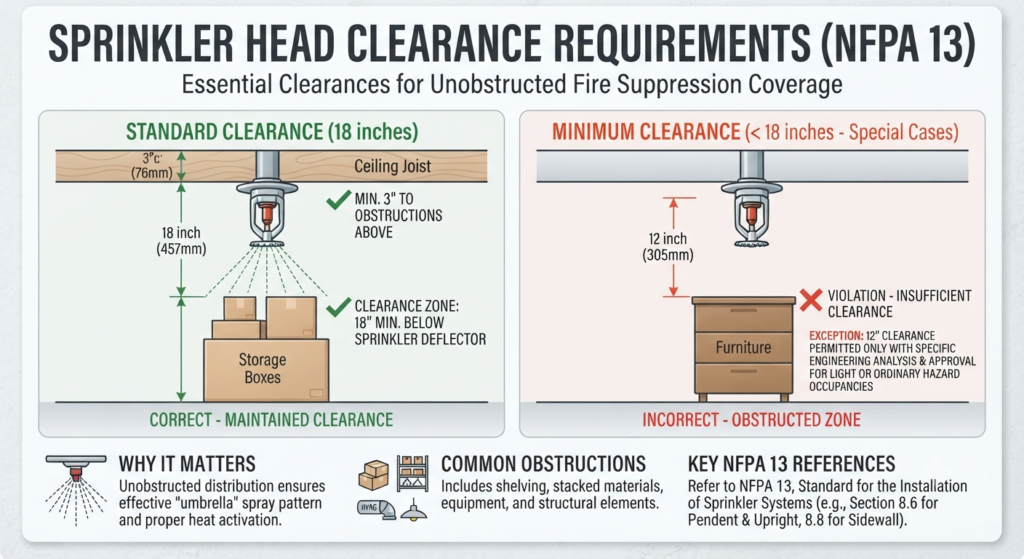 Sprinkler Head Clearance NFPA 13