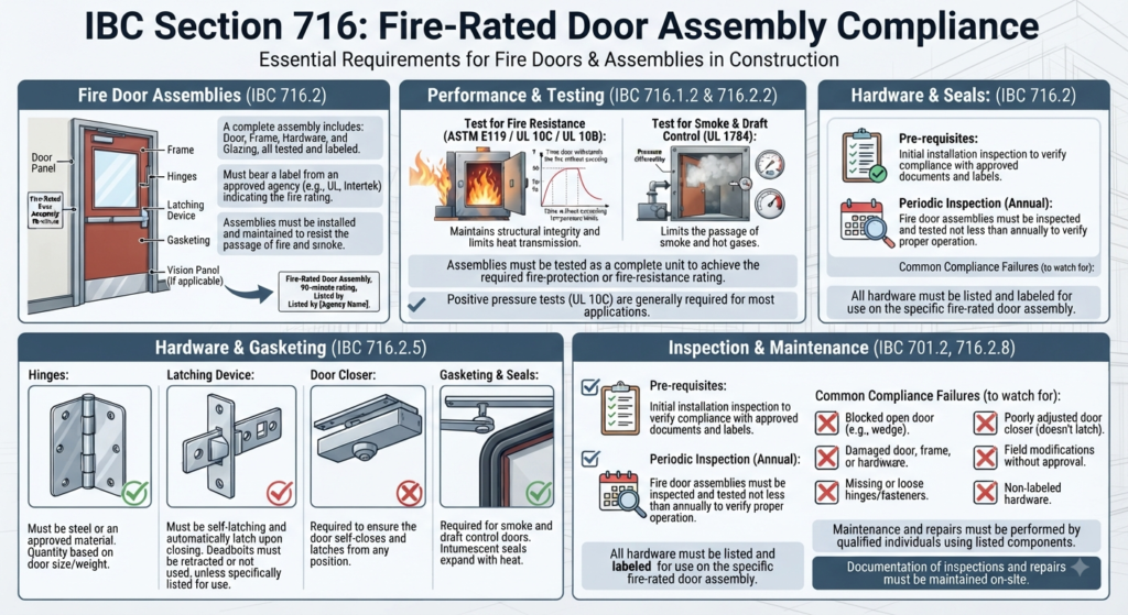 Fire-Rated Door Assembly Compliance (IBC Section 716)