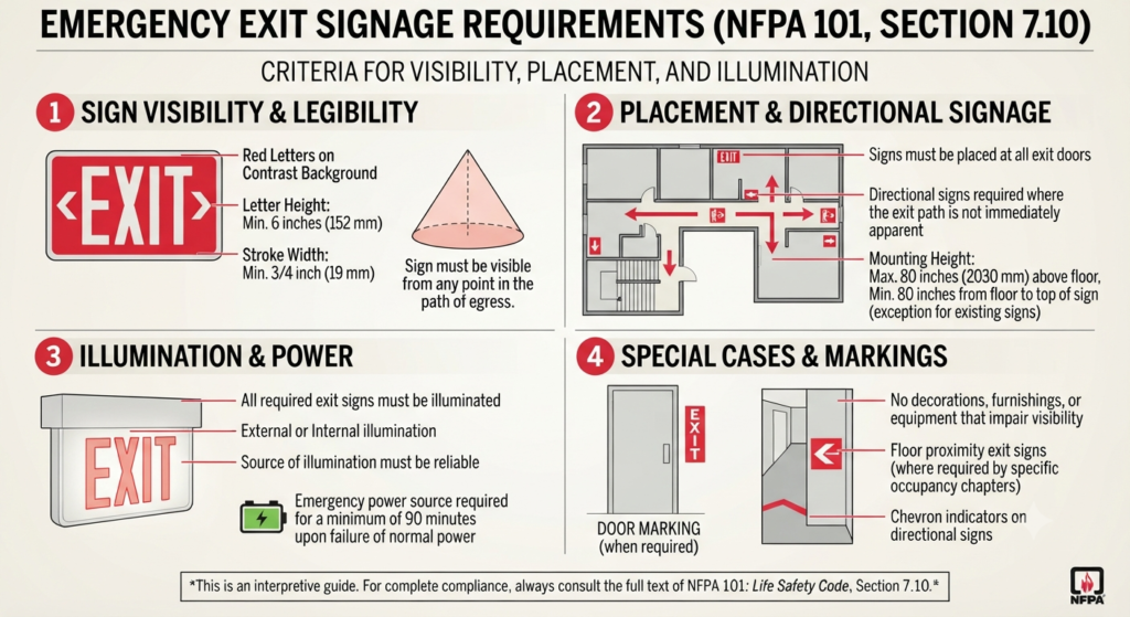 Emergency Exit Signage NFPA 101 Section 7.10