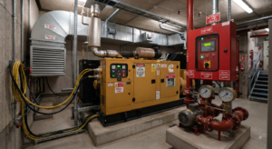Diesel generator in a commercial building