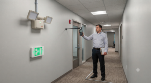 Measuring illumination levels in a commercial corridor