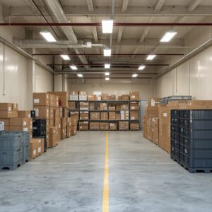 Neatly organized storage with proper sprinkler clearance