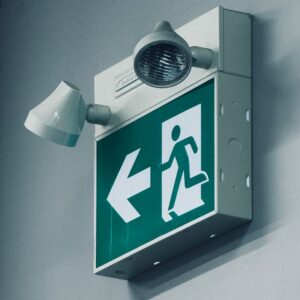 Emergency light fixture with battery backup indicator