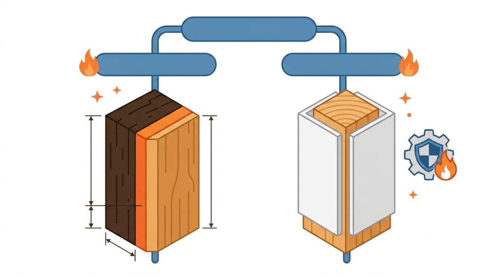 Comparison of char calculation and fire-resistance-rated assembly methods for mass timber fire safety