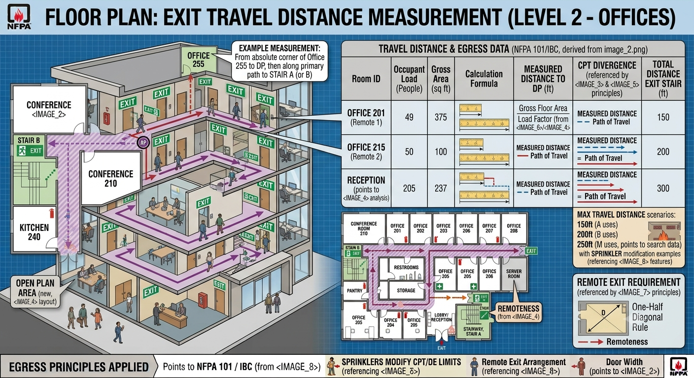 Travel Distance Limits by Occupancy Type (NFPA 101 Table 7.6)