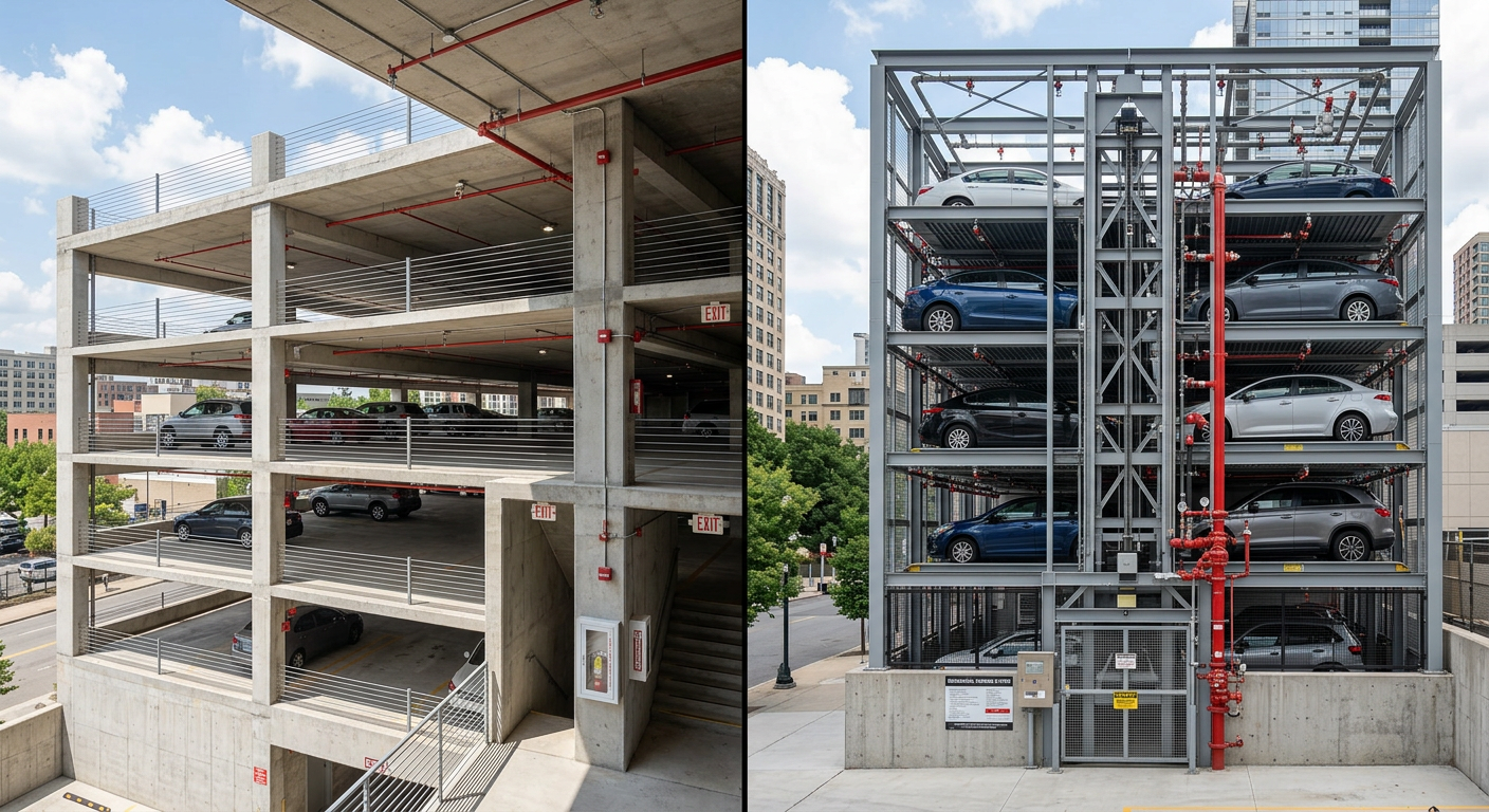 Fire Safety for Open and Mechanical-Access Parking