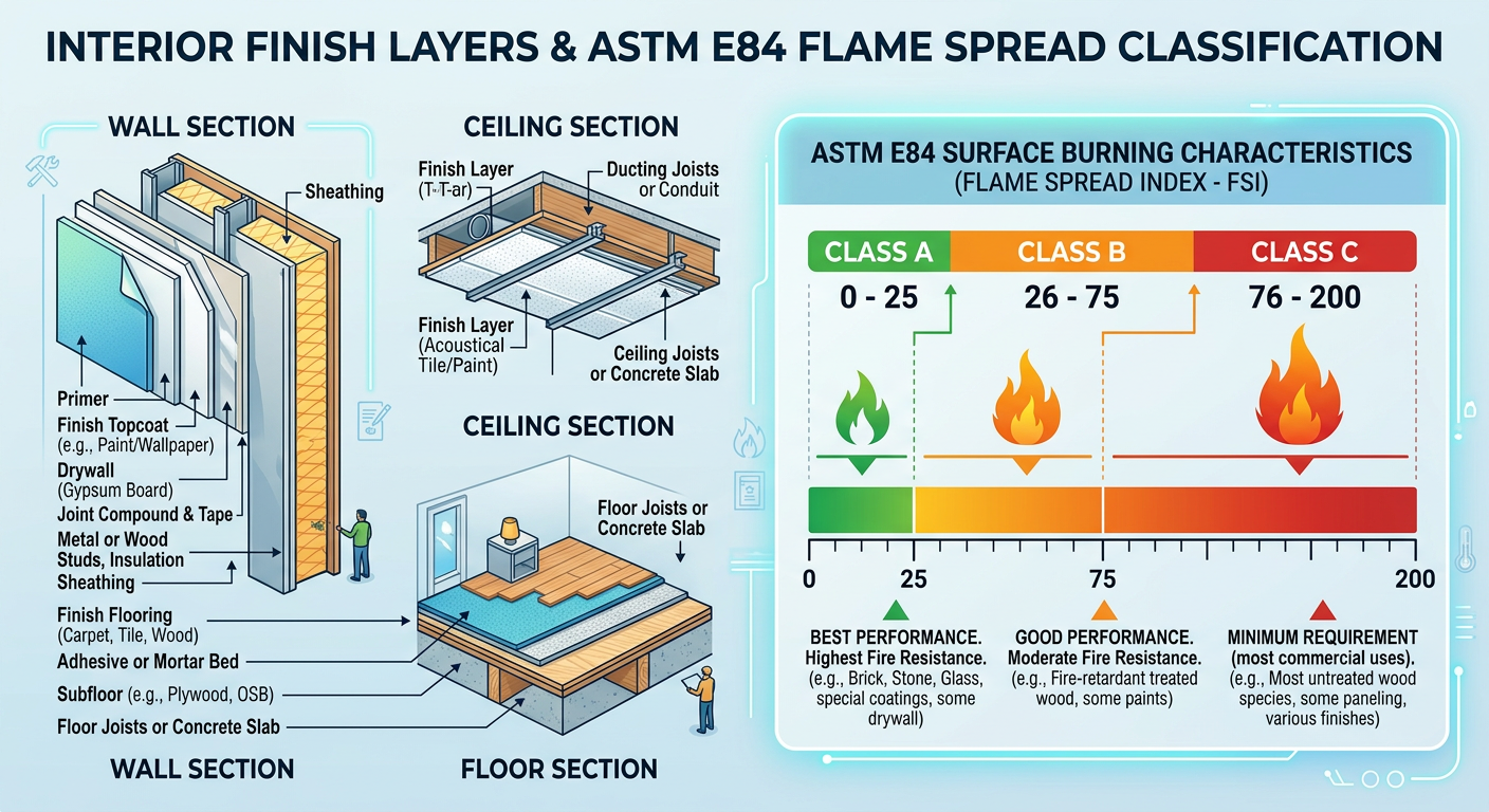 Interior Finish Flame Spread and Smoke Development